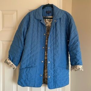 J. McLaughlin Quilted Blue Sprint Jacket